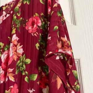 Love J Burgundy Floral Blouse thumbnail 5