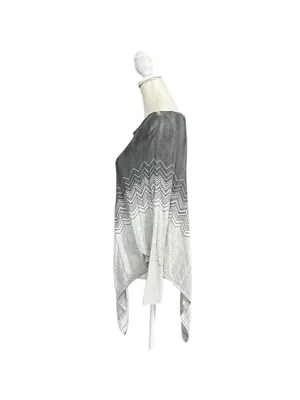 White House Black Market Ombre Metallic Batwing Sleeve Knit Poncho Medium Petite thumbnail 2