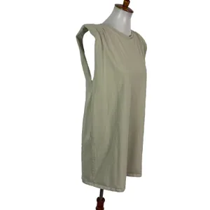 Zara Dress Medium Gray Sleeveless Shoulder Pads Minimal Chic Work thumbnail 3