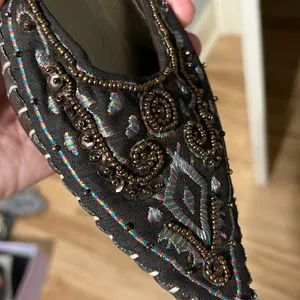 Qupid Pointed Toe Beaded Slip On Brown Shoes Kitten Heel Aztec Western Womens 7 thumbnail 10