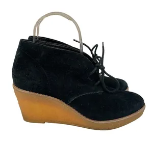 Cole Haan Black Suede Halley‎ Wedge Shoes Size 7.5 thumbnail 1