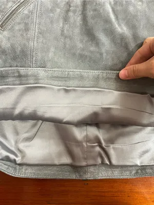 BLANKNYC Suede Leather A-Line Mini Skirt Fog Gray Moto Zip Pockets Sz 26 💚🎀 thumbnail 11