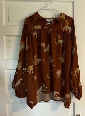 NWT Hayden Leopard Blouse thumbnail 1