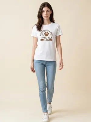 Gildan Women’s White Premium Quality “When I needed a Hand I Found Your ” T-shirt Sz XL thumbnail 3