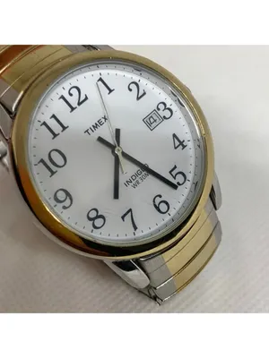 Timex indiglo date women’s watch gold silver tone 35mm quartz analog running thumbnail 10