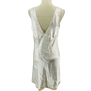 Victoria's Secret Nightgown Ivory Satin Lace Trim V Neck & Back Large Y2K Bridal thumbnail 4
