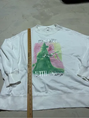 Aerie x wicked White Graphic Crewneck Sweater Pink & Green large thumbnail 3
