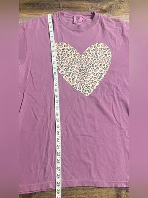 Comfort Colors berry Tee with Leopard Heart thumbnail 6