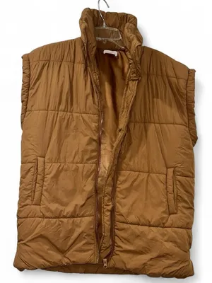 Pink Lily Tan Puffer Vest Women's XS thumbnail 1