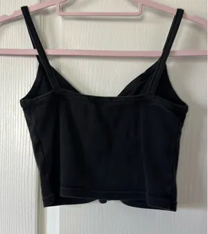 Brandy Melville Black button up crop cami thumbnail 2