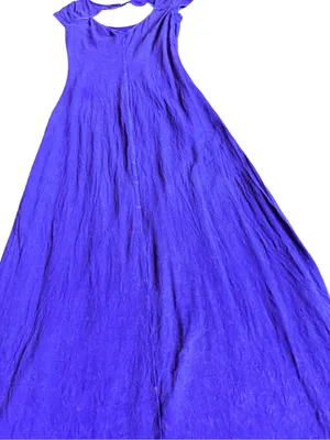American Eagle Purple Stretchy Maxi Dress Short Sleeve Flowy Size Small Women's thumbnail 10