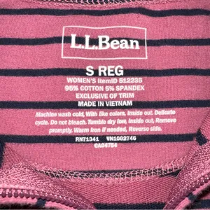 LL Bean Pink Striped 1/4 Zip Pullover Sz S Regular thumbnail 9