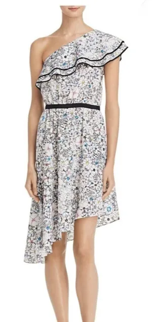 Likely Contour Daisy Delbarton One Shoulder‎ Dress Floral 6 NWT thumbnail 1