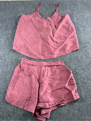 Athleta Calm Cool Cami and Short Set Tawny Rose Leisure Silky Pajamas Small S thumbnail 1