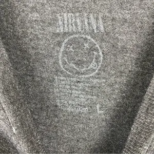 Nirvana Gray T-Shirt with Pink and Green Logo Women’s Size Large thumbnail 4