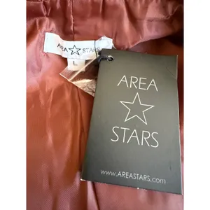 Area Stars Brown Faux Leather Cropped Blazer Large Indie Moto Fall Jacket thumbnail 5