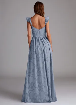 Azazie DENISSE POWDER BLUE CORSET MAXI DRESS thumbnail 2