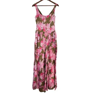 Hutch Jemma Pink Orchid Floral Drop Waist Maxi Dress Size 4 NWT thumbnail 4