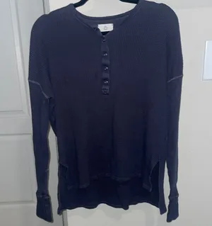 Dark Blue Long Sleeve Top thumbnail 1