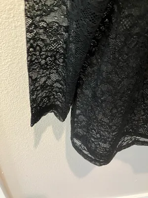 Torrid Black Lace Long-Sleeve Top - mock neck thumbnail 6