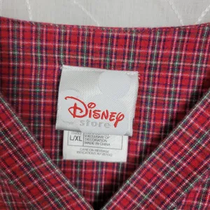Disney Pooh V-neck Women's Plaid Night Oversized Shirt Long Sleeves‎ thumbnail 4