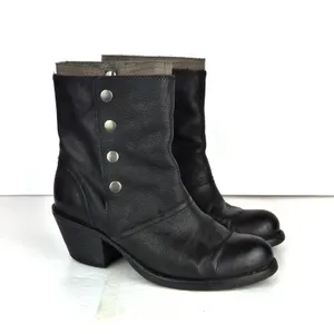 Luxury Rebel Beck Military Boots Women 38.5 8.5US Black Leather Moto Sleaze Rock thumbnail 4