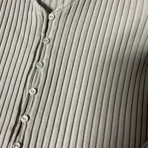 Dip‎ Organic Cotton Minimalist Ribbed Cardigan Layering Button Front Top XL thumbnail 2