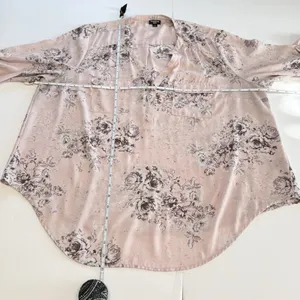 Torrid Harper Pink Floral Georgette 3/4 Sleeve Pullover Blouse Size 1X‎ Office thumbnail 6
