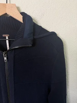 Free People Surplus Navy Cardigan Sweater Jacket Zip Cardigan Womens‎ Size XS thumbnail 7