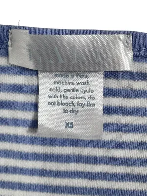 LAKE Pima Cotton Long-Long Pajama Set Hydrangea Preppy Blue Stripe thumbnail 6