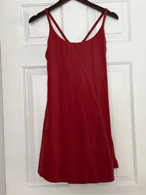 Halara SoftlyZero Plush Backless Active Dress-Easy Peezy Edition in Red thumbnail 3