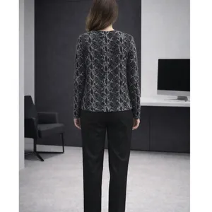 Blu Sage Two Piece Cardigan Tank Set Black Sparkle Silver Snake Print Womens XL thumbnail 2
