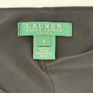Lauren Ralph Lauren Black‎ Ruched Drape Neck Sheath Dress Womens sz 6 Sleeveless thumbnail 3