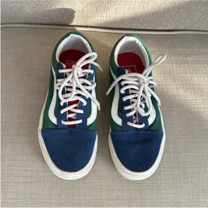 Vans Blue and Green Skate Sneakers with Suede Canvas thumbnail 3