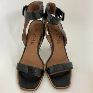 Anthropologie No 704b Almada Black Ankle Strap Patent Leather Size 39.5M Heels thumbnail 8