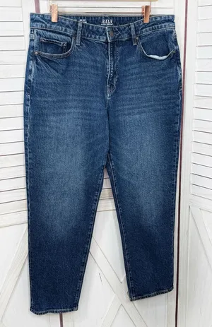 ANA A New Approach Mid Rise Boyfriend Jeans Blue Size 12 Crop Mom Relaxed thumbnail 1