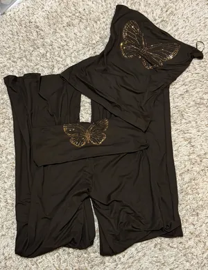 Blue Riot Black Rhinestone Butterfly 2 Piece Set – Size Small thumbnail 1