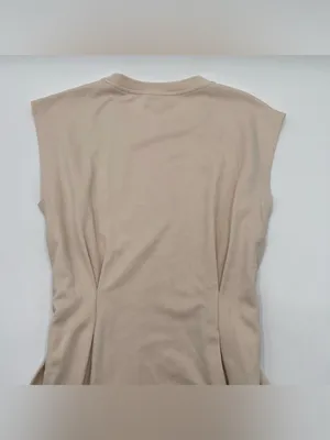Evereve Sleeveless Cream Tie-Waist Midi Dress Cap Sleeves Size Small thumbnail 6