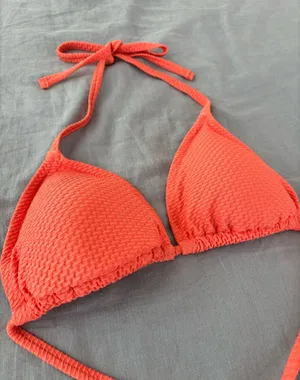 Aerie Neon Orange Triangle bikini top thumbnail 2