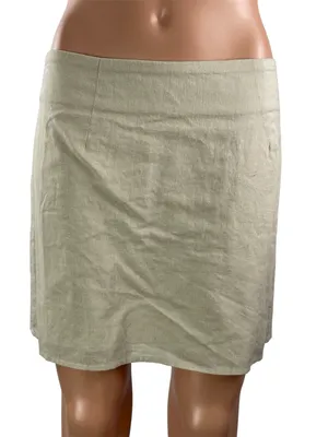 NEW Princess Polly Women's Beige Linen Blend Mini Straight Pencil Skirt Size 8 thumbnail 1