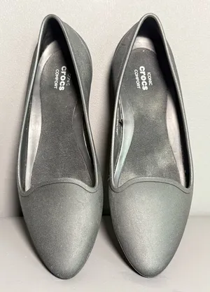 Crocs Eve Flat Slip-On Black Ballet Shoes Women’s 6 thumbnail 2