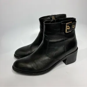 Tommy Hilfiger gold buckle Parson‎ boots black leather size 39 thumbnail 4