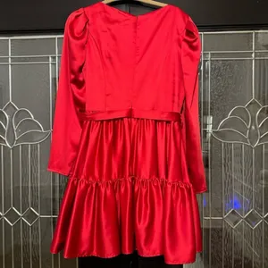 Ieena for Mac Duggal 26657 Buckle Belt Long Sleeve Dress in Rouge Size 10 thumbnail 7