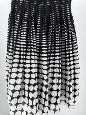 Talbots Black and White Polka Dot knee length Dress 8 cotton career party event thumbnail 10