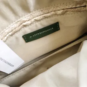 Anthropologie • Jory Clutch purse crossbody bag ruffle python snakeskin beige thumbnail 7