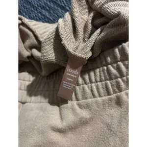 Nuuds High Rise Wide Leg Sweatpants Tall 32” Soft Comfortable Tan thumbnail 4