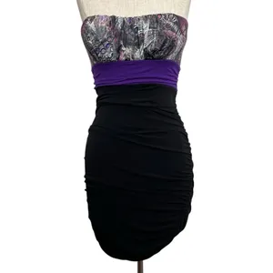 VTG 2000s S Small Dress Strapless Bodycon Empire Y2K Fairy Grunge Baddie USA thumbnail 2