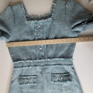 Ivy City Co‎ Claudia Dress Small Blue Tweed Old Money Classic Preppy Coquette thumbnail 11