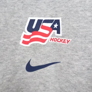 Nike USA Hockey Phoenix Crop Quarter Zip Sweatshirt Heather Grey Large thumbnail 4