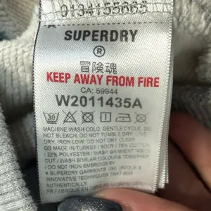 Superdry Grey Vintage Cali Stripe 70s Style Mock Neck Crew Sweatshirt Size 4 thumbnail 5